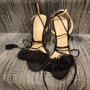 Ivanka Trump Black Fringe Sandals